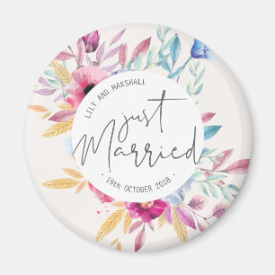 Íman Casamento Elegante Recém-Casados   Ímã de Geladeir