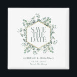 Íman Casamento Elegante Russo Eucalyptus Salve a Data<br><div class="desc">Elegante Rustic Eucalyptus Wedding Salva o ímã de data</div>