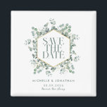 Íman Casamento Elegante Russo Eucalyptus Salve a Data<br><div class="desc">Elegante Rustic Eucalyptus Wedding Salva o ímã de data</div>