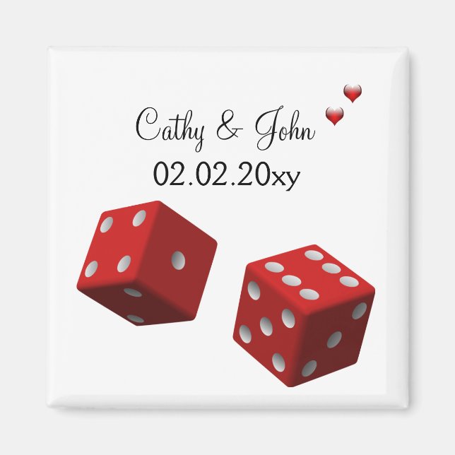 Íman Casamento em Vegas Salve o ímã de data (Frente)