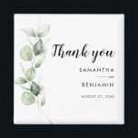 Íman Casamento Eucalyptus Watercolor Obrigado Por<br><div class="desc">Belo obrigado de Casamento de Eucalyptus Watercolor Botânico,  você favorece um ímã que faz uma manutenção perfeita para seus hóspedes e será apreciado por anos</div>