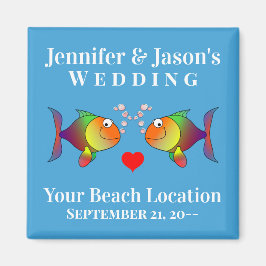 Íman Casamento Favor Peixe Cute Tropical Beach Destino