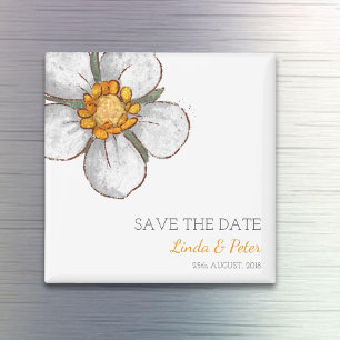 Íman Casamento Flor de Morango Salve a Data
