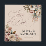 Íman Casamento Floral de Aquarela Elegante Salvar a Dat<br><div class="desc">Casamento Floral de Aquarela Elegante Salve o ímã Data</div>