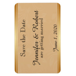 Íman Casamento Floral de Bronze Moderno Salve a Data