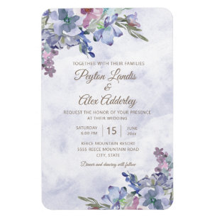 Íman Casamento Floral de Cor Azul Elegante
