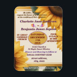 Íman Casamento floral de flores solares<br><div class="desc">Personalize para se adequar ao seu evento.</div>