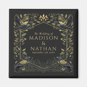 Íman Casamento Floral de Raven Gótico Encantado Verde