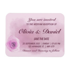 Íman Casamento floral de rosa roxo empoeirado Elegante