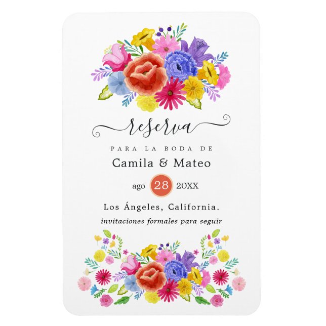 Íman Casamento Floral Fiesta Espanhola Salve a Data (Vertical)