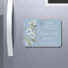 Íman Casamento Floral Romântico de Molas Azuis Azuis