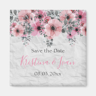 Íman Casamento Floral Romântico Elegante Antiquado