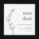 Íman Casamento Floral Simples Minimalista Salve a Data<br><div class="desc">Casamento Floral Simples Minimalista Salve a Data</div>