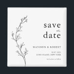 Íman Casamento Floral Simples Minimalista Salve a Data<br><div class="desc">Casamento Floral Simples Minimalista Salve a Data</div>
