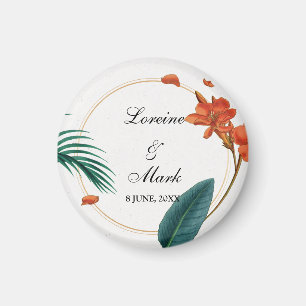 Íman Casamento Floral Tropical Elegante