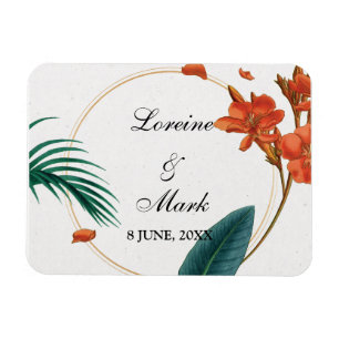 Íman Casamento Floral Tropical Elegante
