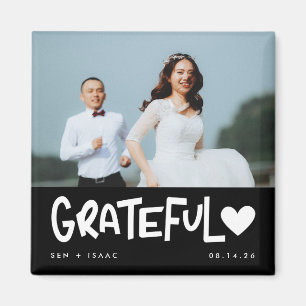 Íman Casamento Foto Agradecimento Grato