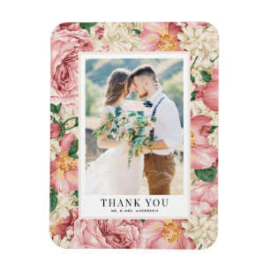 Íman Casamento Fotográfico das Flores de Blush e Ivory