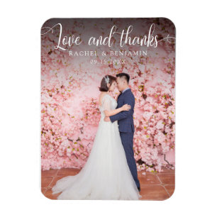 Íman Casamento Fotográfico de obrigados e Amor Obrigad