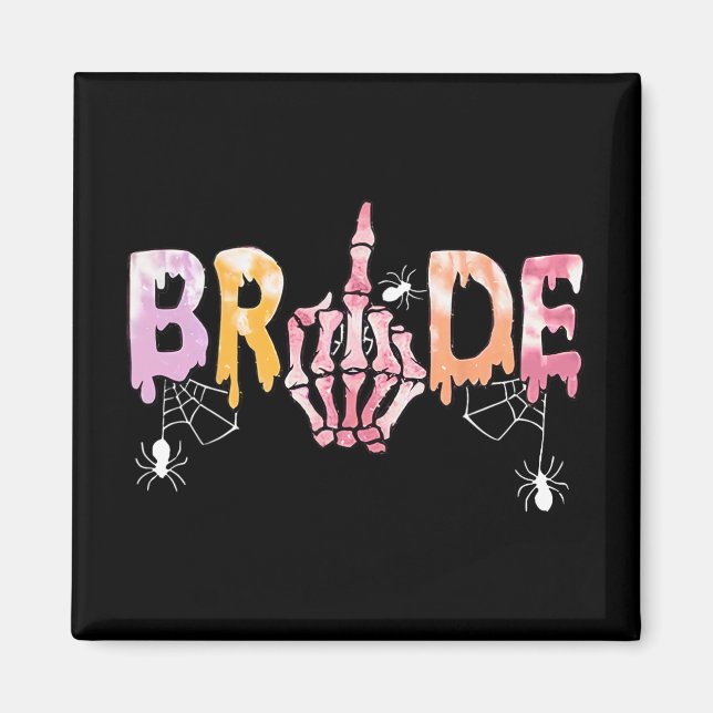 Íman Casamento Gótico Spooky Halloween Skeleton Bride J (Frente)