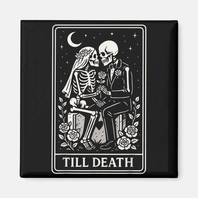 Íman Casamento Gótico Tarot de Esqueleto Até a Morte (Frente)