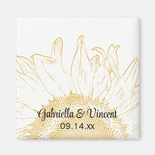Íman Casamento gráfico do girassol amarelo