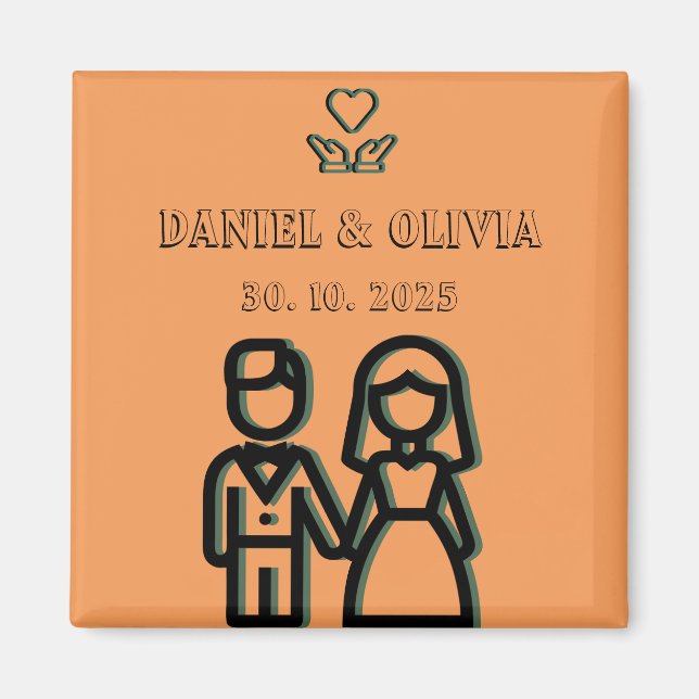 Íman Casamento Laranja Profundo (Frente)