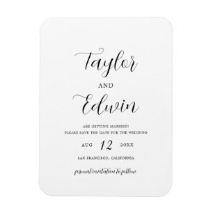 Íman Casamento Minimalista Moderno Salvar a Data