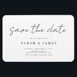 Íman Casamento Minimalista Moderno Salve o Convite de D<br><div class="desc">Uma simples imã salve a data moderna. Personalize este design preto e branco minimalista para ter seus detalhes pessoais e sua mensagem.</div>