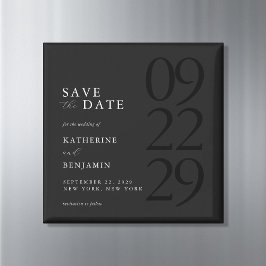 Íman Casamento Minimalista Preto Moderno