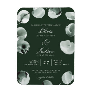 Íman Casamento Moderno com Eucalipto Verde Esmaecido e 