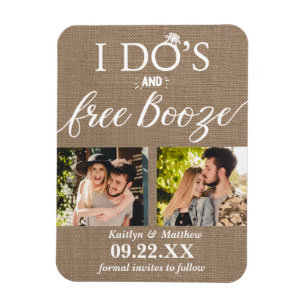 Íman Casamento Moderno de Booze Livre de I Do's Salve a