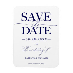 Íman Casamento Moderno e Elegante Save The Date Sem Fot