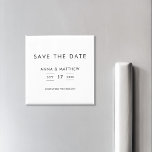 Íman Casamento Moderno Minimalista Salva A Data<br><div class="desc">Casamento minimalista moderno Salve o ímã de datas. Design de tipografia simples e mínima. Personalize para um casamento personalizado,  salve a data.</div>
