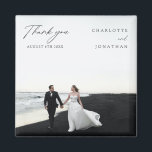 Íman Casamento Moderno Negro e Branco Favorece Obrigado<br><div class="desc">Casamento Moderno Preto e Branco Favoritos Obrigado imã</div>