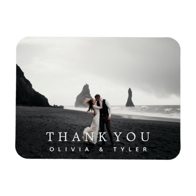 Íman Casamento Moderno + Simples Obrigado (Horizontal)
