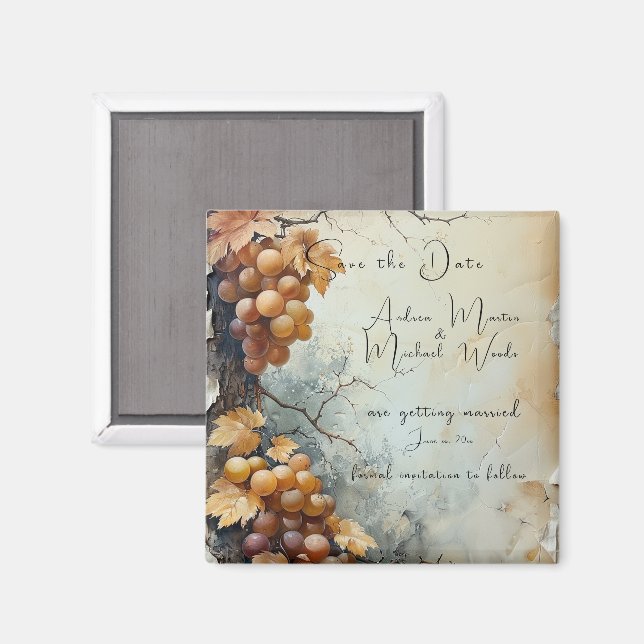 Íman Casamento na Adega Salve a Data (Front/Back)