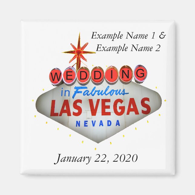 Íman Casamento na Imã salve a data de Las Vegas (Frente)
