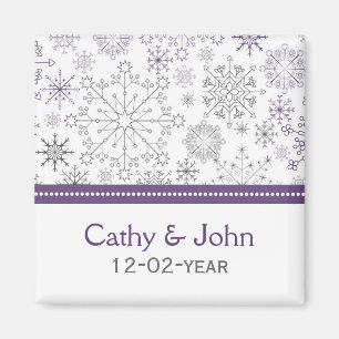 Íman casamento no inverno de floco de neve de cinza rox