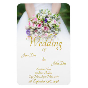 Íman Casamento - noiva com buquê de casamento colorido