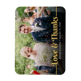 Íman Casamento Obrigado Amor Dourado E Foto De Obrigado