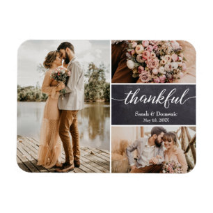 Íman Casamento Obrigado Colagem de Fotos