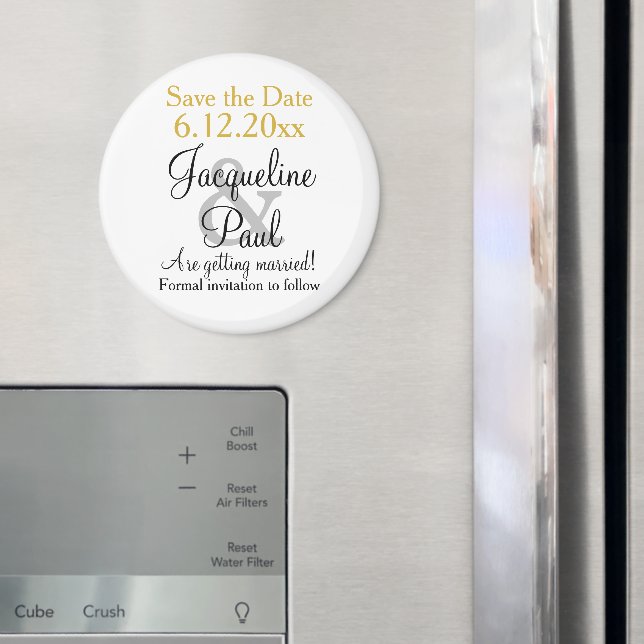Íman Casamento Ouro Branco Salve a Data (In Situ (Fridge))