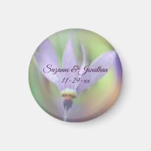 Íman Casamento Personalizado Da Flor Pálida Roxo