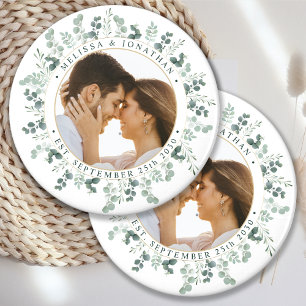 Íman Casamento Personalizado de Foto Eucalyptus Greener