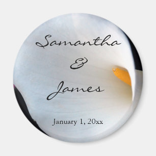 Íman Casamento Personalizado de White Calla Lily