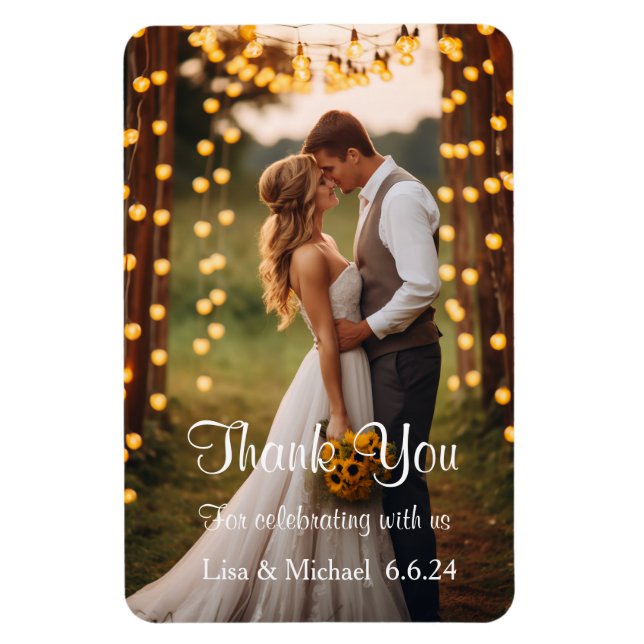 Íman Casamento Personalizado Obrigado Magnet (Vertical)