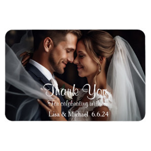 Íman Casamento Personalizado Obrigado Magnet