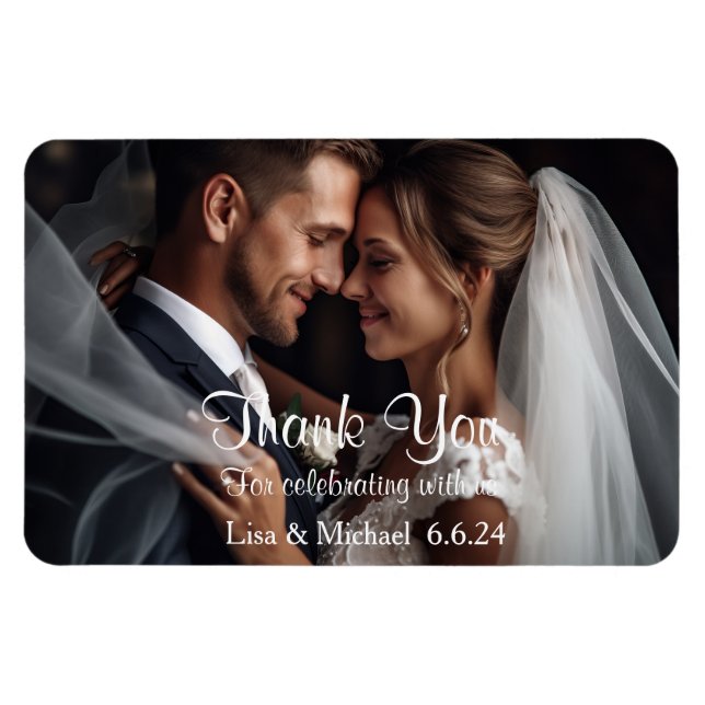 Íman Casamento Personalizado Obrigado Magnet (Horizontal)