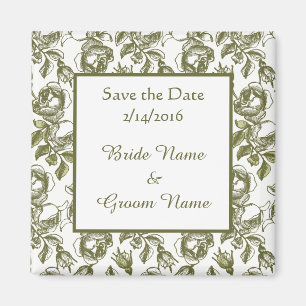 Íman Casamento Personalizado Salva o Magnet de Rosas de